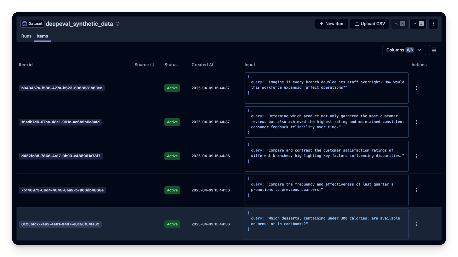 Dataset in Langfuse